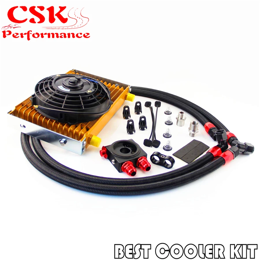 15 рядов доверие масляный охладитель термостат Комплект сэндвич пластин + 7 дюймов