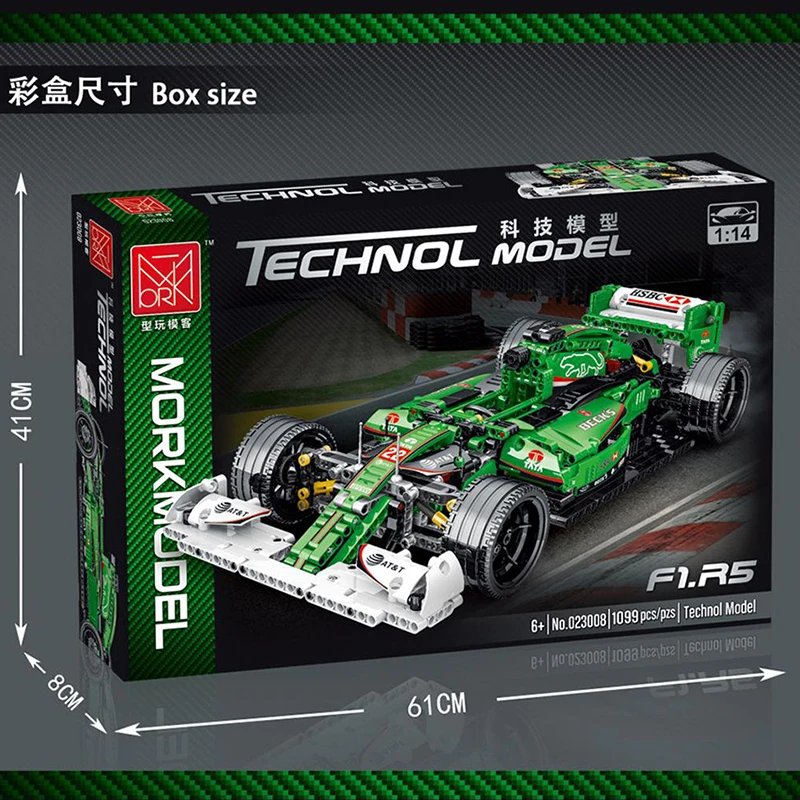 

Mork 023008 green F1 Equation Racing Model Creativity MOC Brick Puzzle Assembling Toy Blocks Gift For Boy