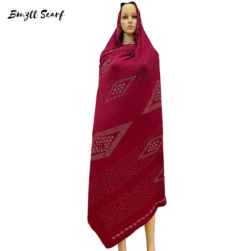 

11 colors Muslim scarf 215*115cm , Cotton outdoor fashion ethnic characteristic scarf style headscarf，Embroidered diamondsBF-010