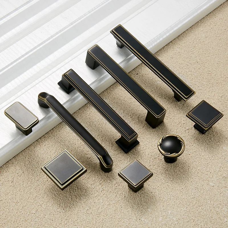 Ручка для шкафа латунный бронзовый квадратный ящик кухонная ручка инструментов |