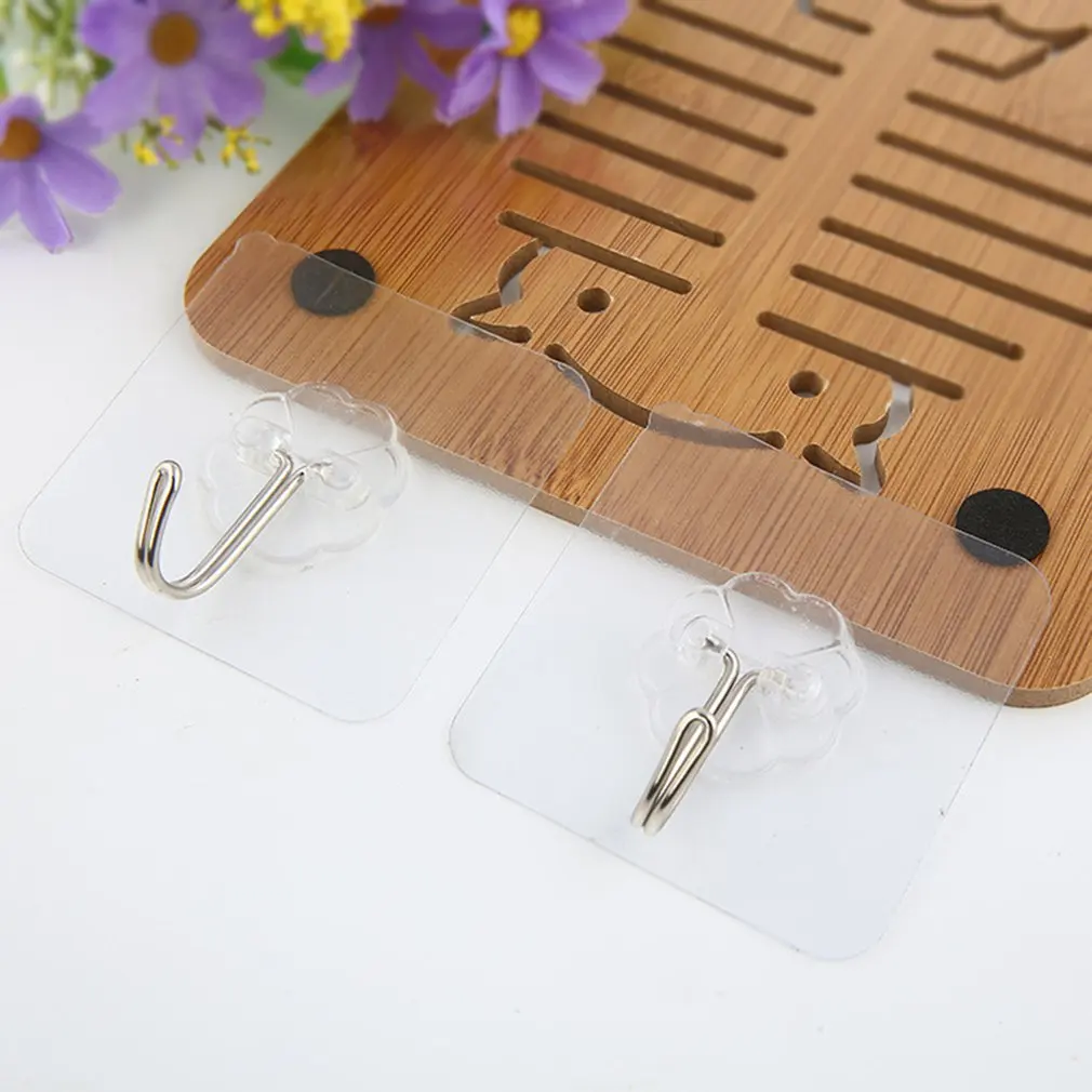 

Multi-Purpose Home Towel Rack Transparent Pasted Hooks Bathroom Kitchen Wall Door Holder Hanger Hook Organizer