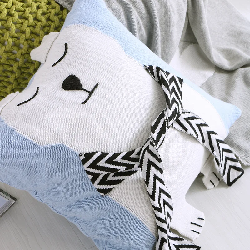 

Scarf bear pillow ins with cotton pillowcase cartoon bear pillow