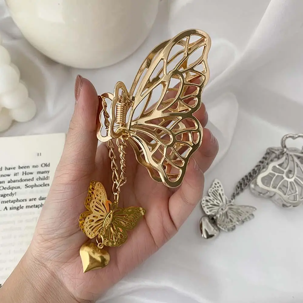 

2021New Korea Vintage Gold Goth Butterfly Love Pendant Hairpin For Women Girl Party Accessories Jewelry