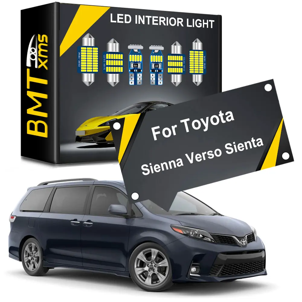 BMTxms Canbus Interior LED Bulbs For Toyota Sienna Verso Sienta XP170 1998-2020 Cars Accessories Map Lamps Dome Lights Error Fre