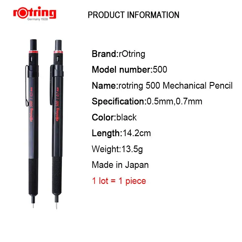 Rotring 500 0 5 мм/0 7 мм механический карандаш пластиковая ручка держатель