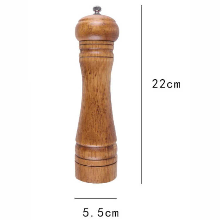8 inch Кухонные принадлежности мельница для соли и перца из натурального дуба 5 дюймов, 8 дюймов, 10 дюймов ручная Регулируемая керамическая шлифовальная машина кухонные инструменты - Цвет: 8 inch