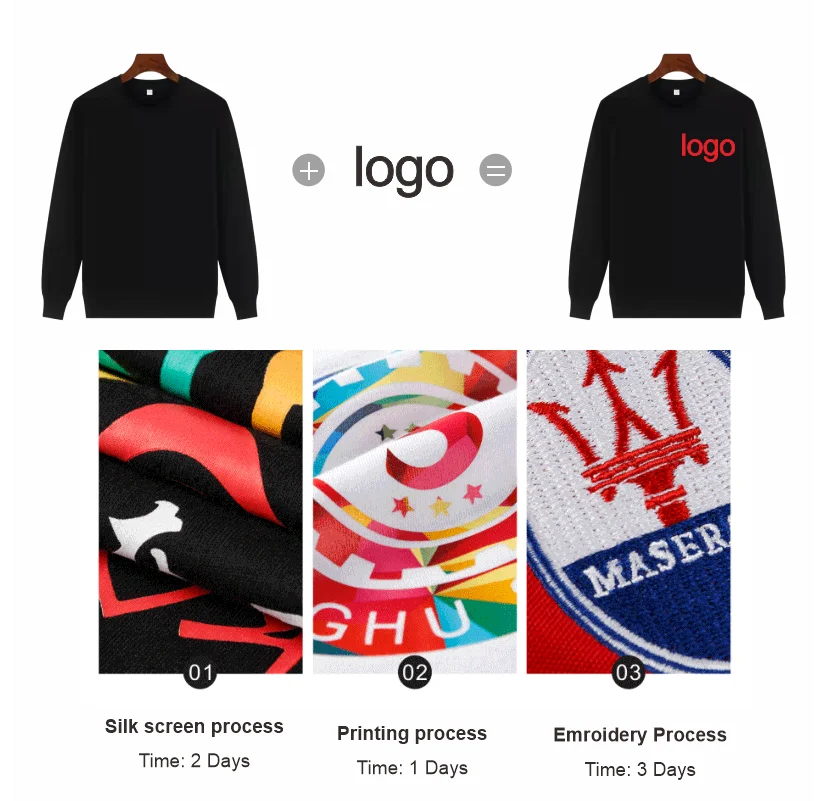 Худи с круглым вырезом махровый свитер Пользовательский логотип дешевая вышивка