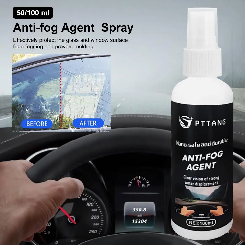 50ml/100ml Anti-fog Agent Super Hydrophobic Car Window Glass Anti-fog Agent Long Lasting Anti-rain Waterproof Auto Care