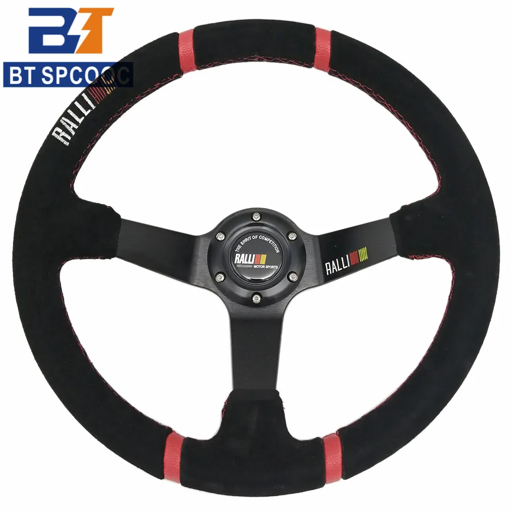 Универсальный 14 дюймов 350 мм замшевый автомобильный гоночный спортивный руль