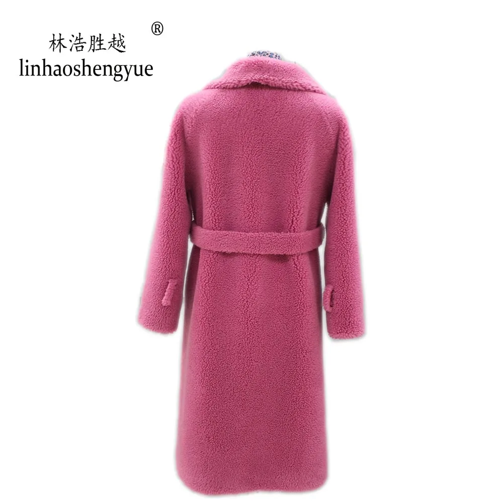 Linhaoshengyue  2020 Spring New Fashion Women Blends Wool100cm  Coat Spring Autumn Winter Fashion Freeshipping