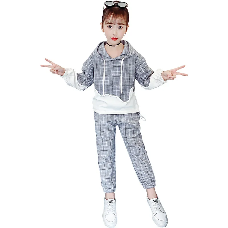 

2pc Children Clothing Autumn Winter Teenager Girls Clothes Set Hooded Sweatshirt + Pants Outifts Kids Tracksuit Suit 8-12 Years