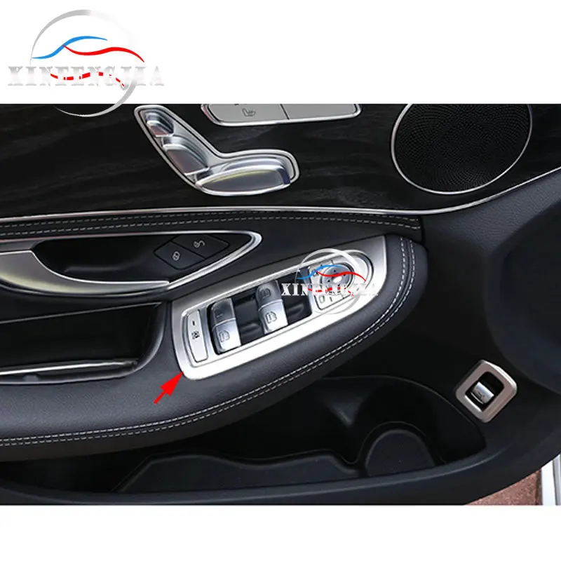 

For Mercedes-Benz GLC C Class X253 W205 15-19 Steel Window Lift Armrest Cover Trim