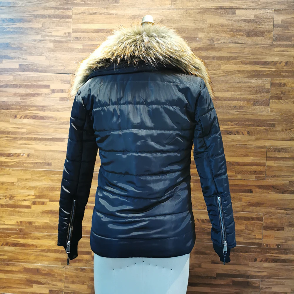 Winter Coats Women Down Jacket Warm Faux Fur Collar Thicken Parka Outwear Female 2022 Zipper Long Sleeve Casual Padded Overcoat