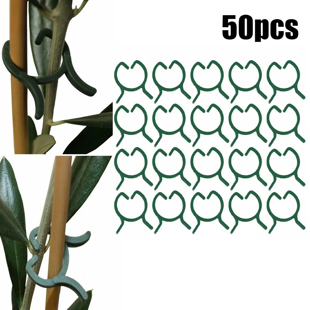 

50pcs Garden Strapping Clips Expandable Bundled Buckle Rings Reusable Plastic Plant Stay Fasteners Plants Fixed Stand Holder