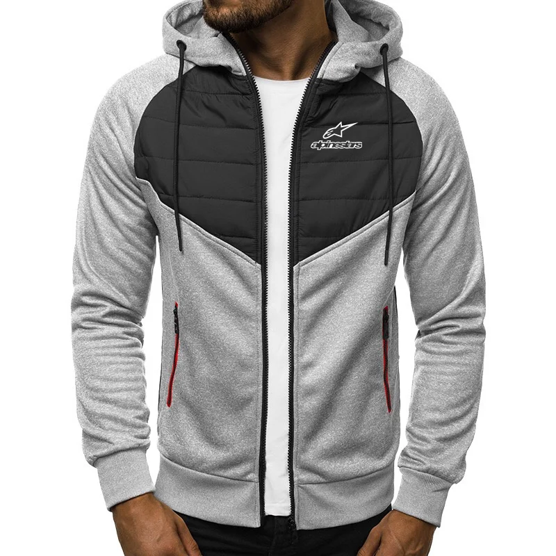 

2021 new high-quality sports outdoor mountaineering cycling fitness slim jacket men's zipper hoodie boxing iron