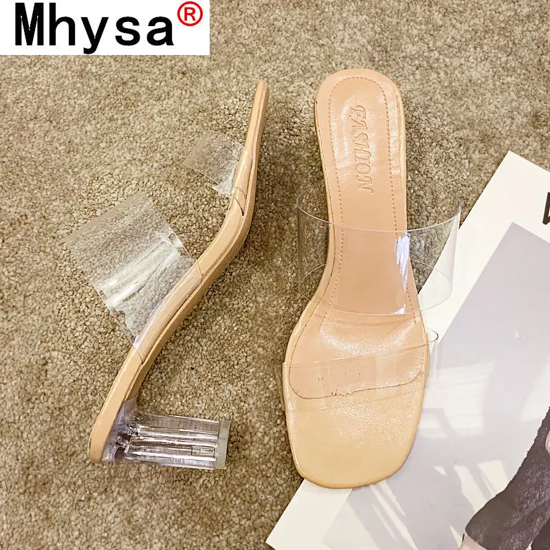 2021 Fashion Women's Shoes Summer New Outdoor Walking Transparent Sandals Women's Formal Wear Open Toe Sexy Crystal High Heels