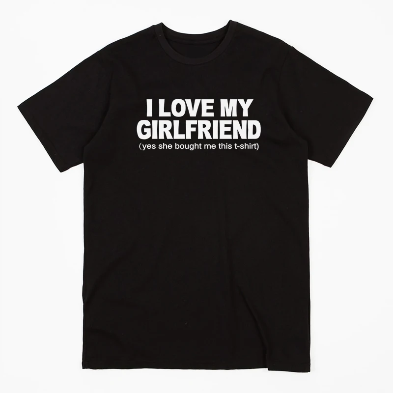 Мужская футболка из 100% хлопка с надписью I Love My Girlfriend повседневные Забавные