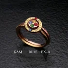 Новинка 2021, кольцо аниме-кольцо, золотистое красочное кольцо Стразы в стиле пэчворк для женщин и мужчин, кольцо, кольцо, броня, ювелирные изделия