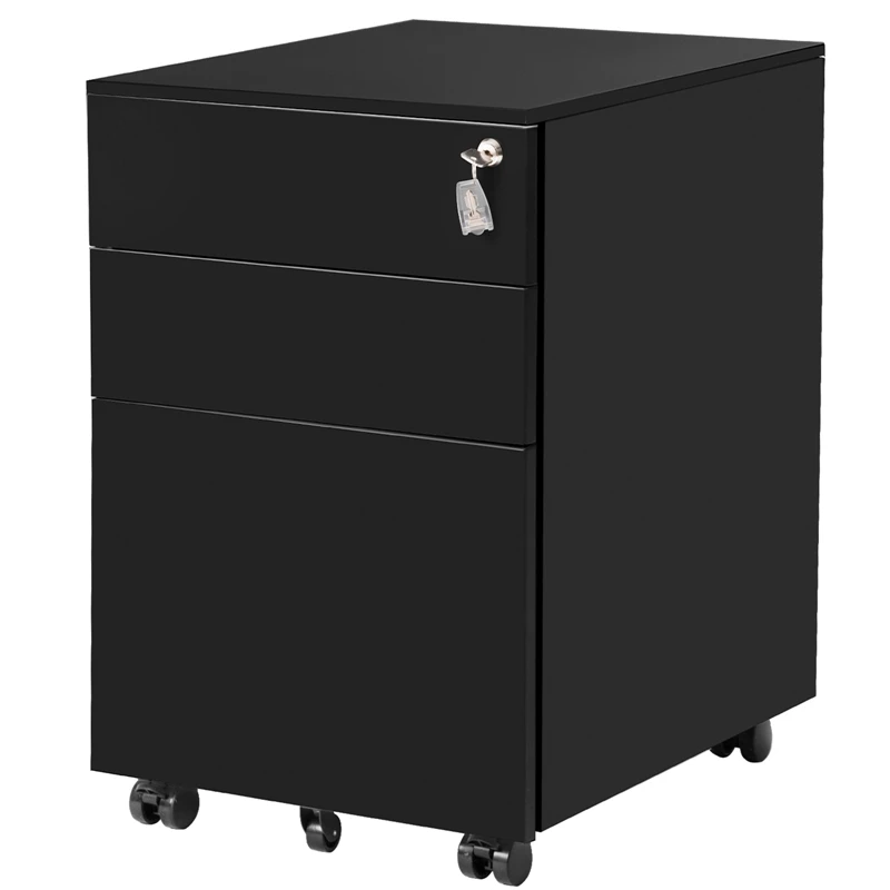 

Шкаф для хранения файлов с тремя ящиками, офисная мебель, шкафы для хранения, мобильный металлический шкаф для хранения файлов с 5 колесами п...