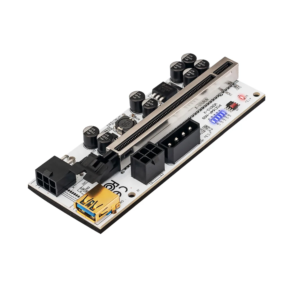 6 шт. райзер для видеокарты новейший 010X USB 3.0 PCI-E Райзер VER 010 Экспресс 1X 4x 8x 16x