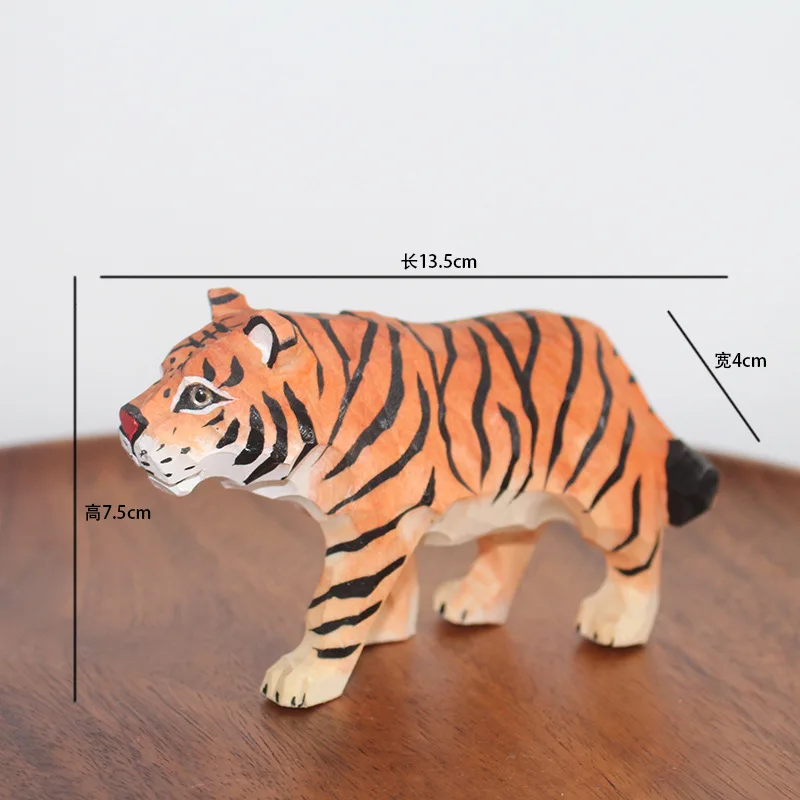 Ручная роспись твердых деревянных животных Тигр/Лев/Леопард/Зебра/Жираф Зоопарк