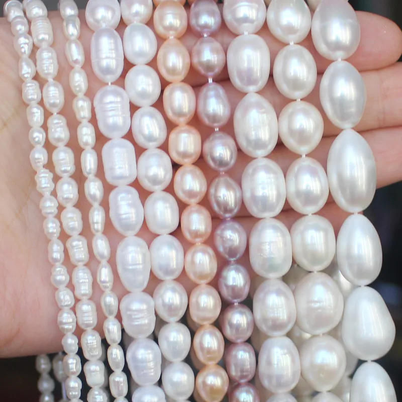 100% натуральные пресноводные жемчужные овальные бусины россыпью для