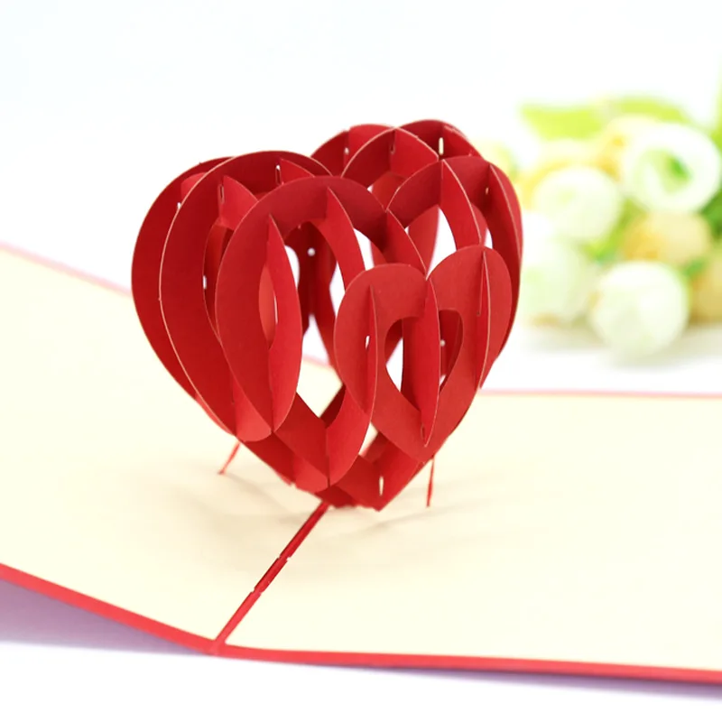 5 шт. бумажная модель стерео 3D Любовь сердца спасибо поздравительная открытка