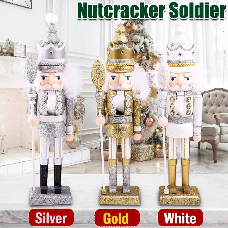 

Nieuwe 42Cm Hoge Kerstvakantie Notenkraker Shining Koning Vintage Duitse Houten Tafel Walnoot Speelgoed Zakka Poppen Wholesale