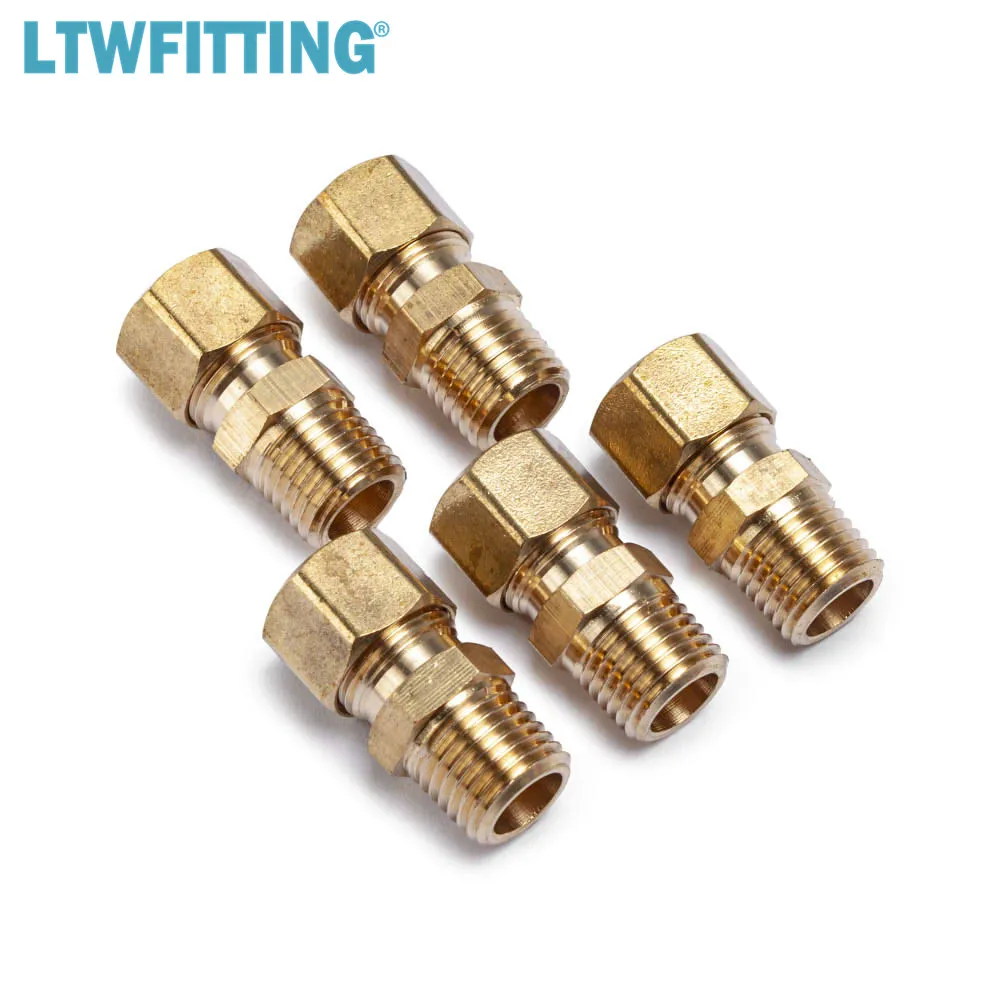 Латунный штуцер 3/8 дюйма OD x 1/4 наружный диаметр штекера NPT Компрессионный фитинг |