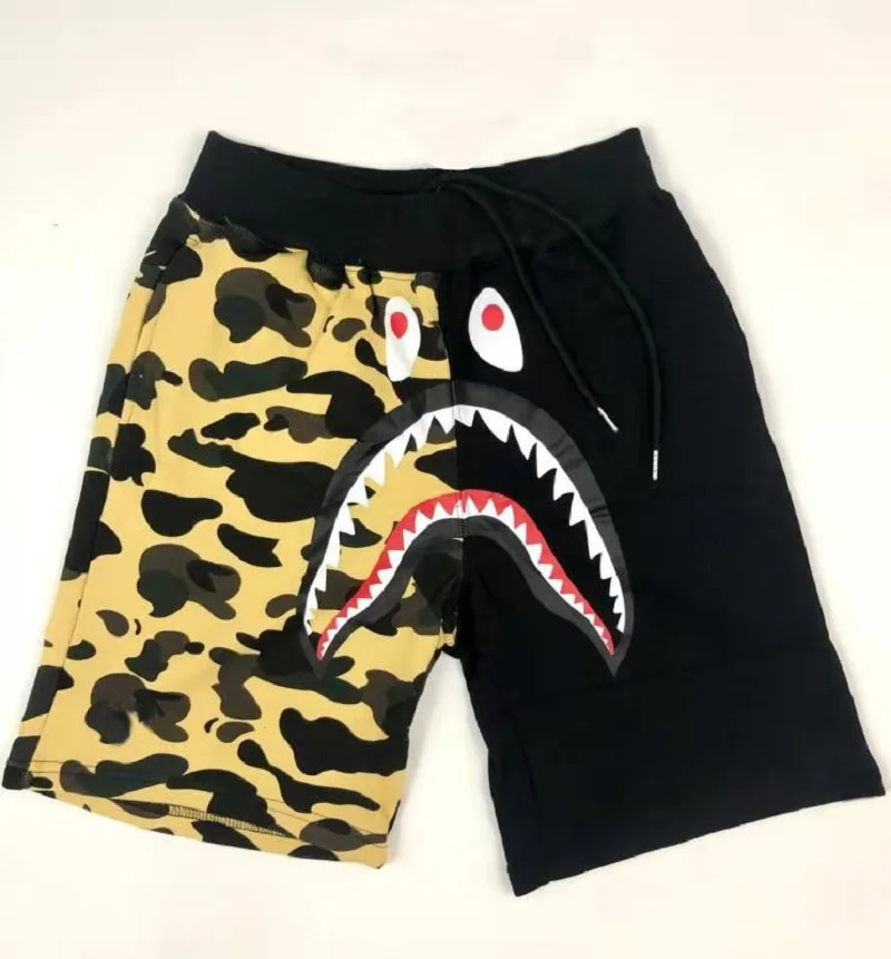 

2021 Summer New Beach Pants Men's Japanese Tide Brand Shorts Camouflage Shark Mouth Print Casual Pants