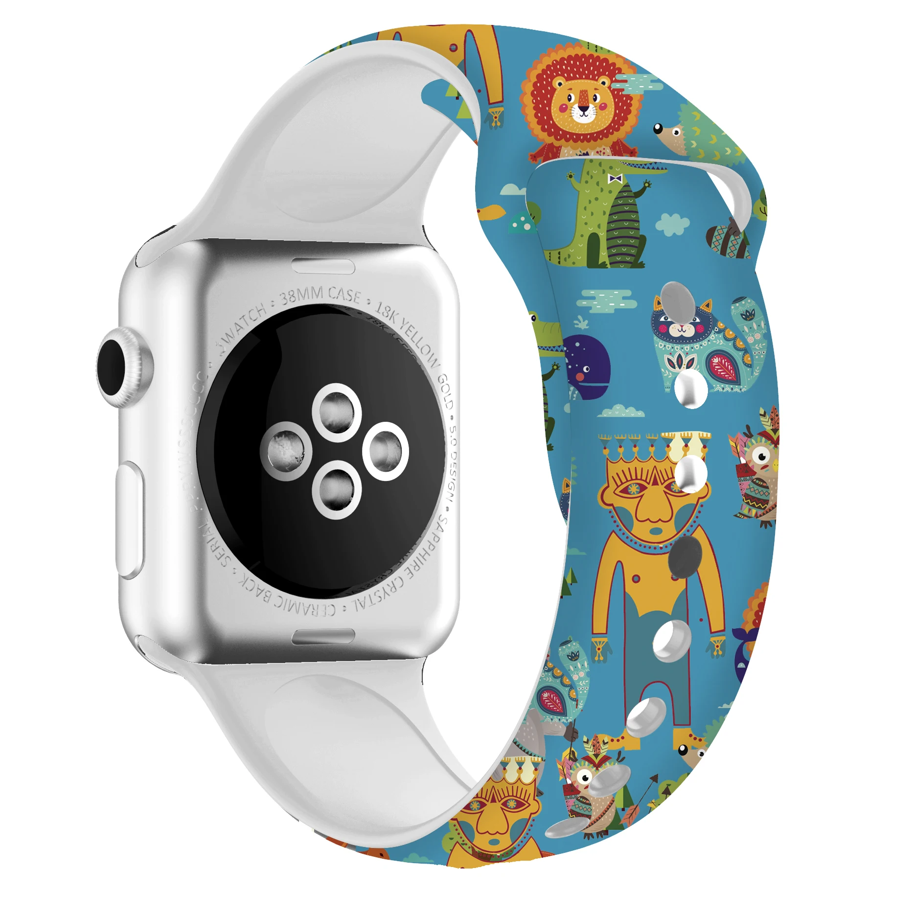 Рождественский подарок, ремешок для Apple watch 5, 4, 3, 2, 1, полосы 40 мм, 44 мм, силиконовый ремешок с цветочным принтом для iWatch Series 5, 4, 3, 2, 38 мм, 42 мм