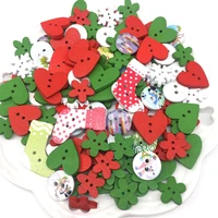 100pcs mixed 2 holes wooden buttons sewing button kids scrapbooking diy craft wedding decoration christmas new year