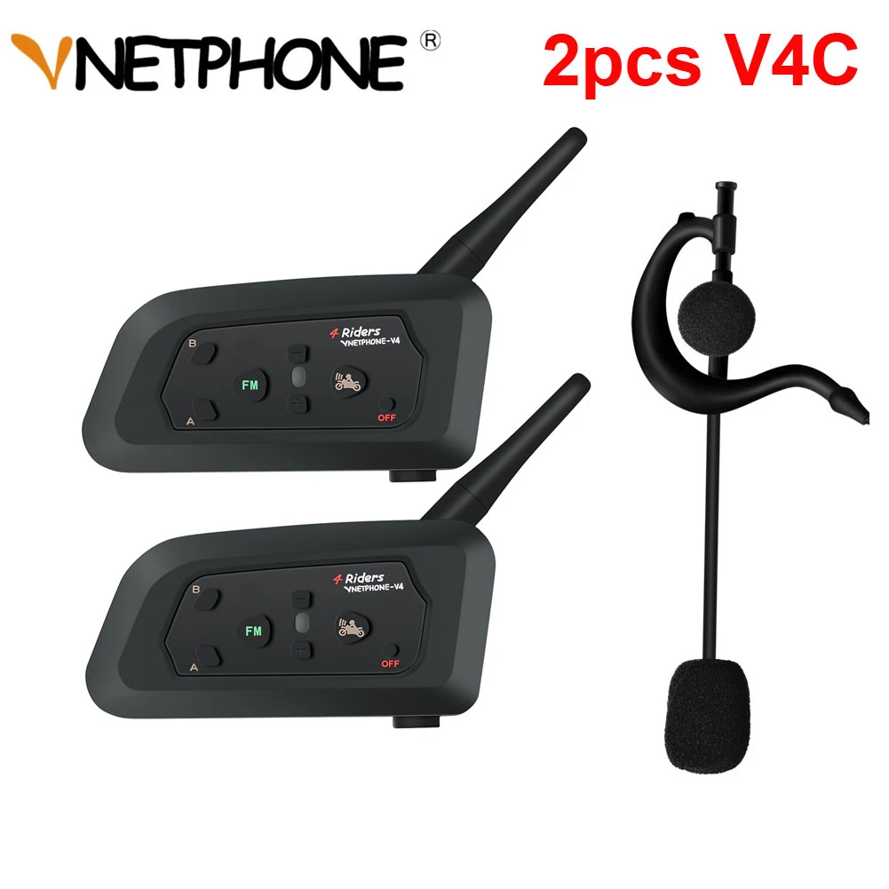 2 шт. Vnetphone V4c 1200 м полный дуплекс футбол рефери домофон гарнитура Bluetooth наушники с
