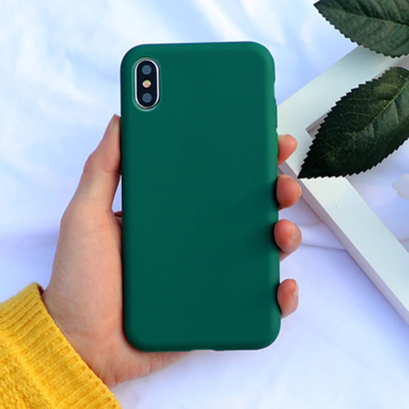 Green Рождественский мультяшный чехол для iPhone XS X XR XS Max, матовые Мягкие силиконовые чехлы для iPhone 8, 7, 6, 6S Plus, Fundas, подарки на год, чехол - Цвет: Green
