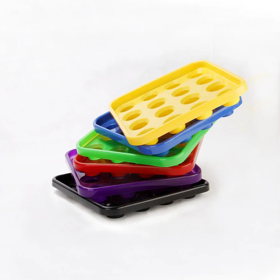 Многоцветный пластиковый поднос для бильярдного бассейна 57 мм 16 шт.