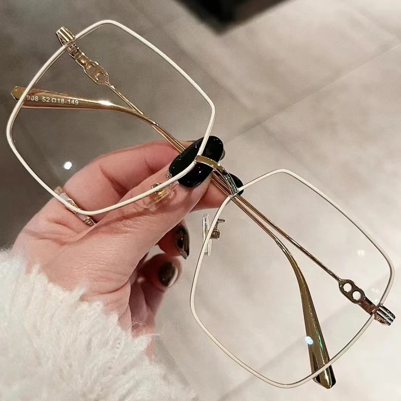 

Ultralight 100% Anti-blue Light Rose Gold Eyeglasses Frame For Women Vintage Oversized Square Computer Glasses Female Shades