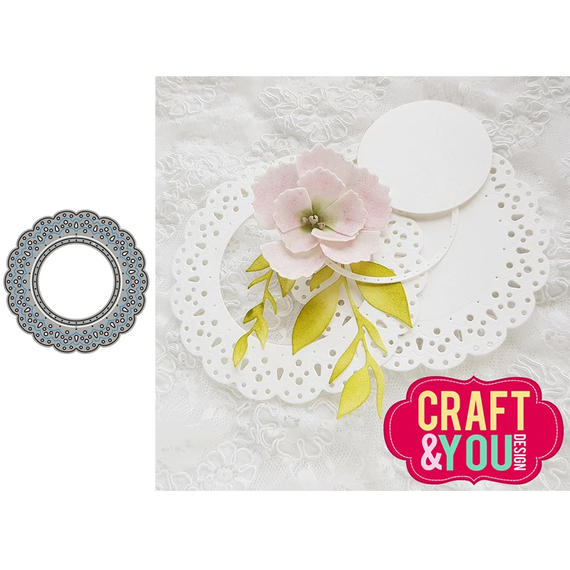 

Round Lace Metal Cutting Dies Scrapbooking Embossing Folder for Card Making Album Decor Paper Crafts DIY