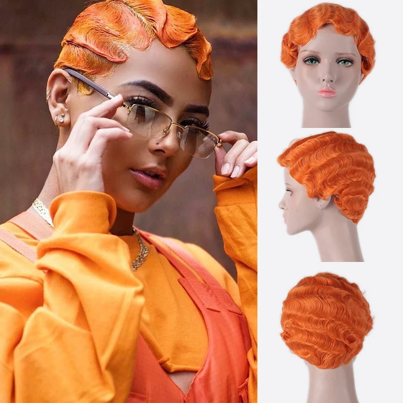 LUPU короткие парики вырезанные волнистые африканские афро волосы синтетический