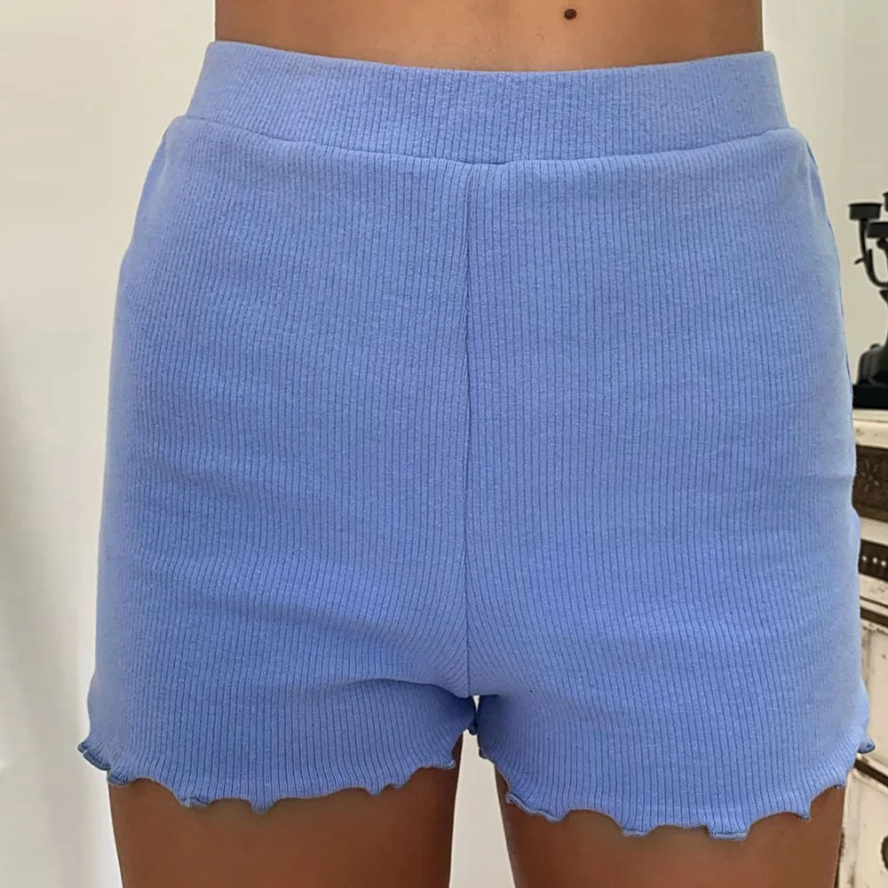 

Women 2 Pieces Sets Summer Solid Color Ribbed Streetwear Short Sleeve Low-Cut Crop Tops+High Waist Shorts Casual Lady Outfits