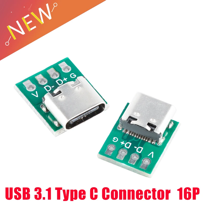 10/5/1 шт. USB 3 1 Тип C разъем 16 Pin Тесты адаптер для печатной платы P линии передачи