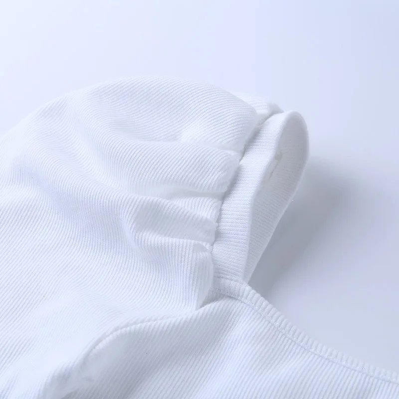 

2021 Summer Fashion Women's Clothing Puff Half sleeve Sleeve Square collar T-Shirt New Hedging Navel Slim Top For Lady 92460P