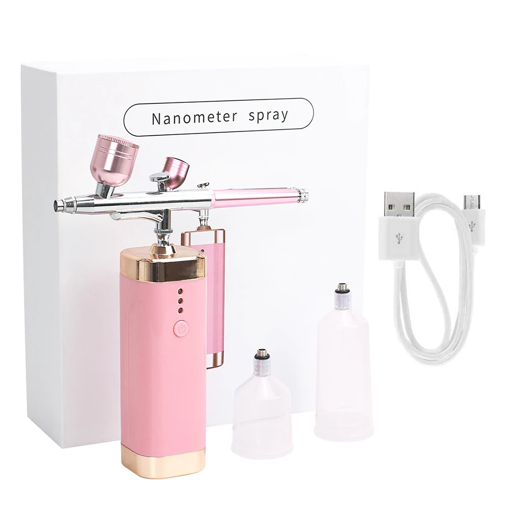 

Professional Portable Airbrush Set Multi-Purpose BS1400 Rechargeable High Pressure Spray Airbrush with Compressor Kit Pink