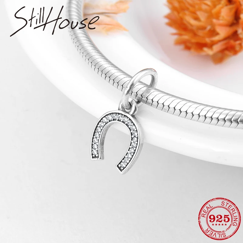 Подвеска в форме подковы из серебра 2018 пробы с фианитами | Украшения и аксессуары