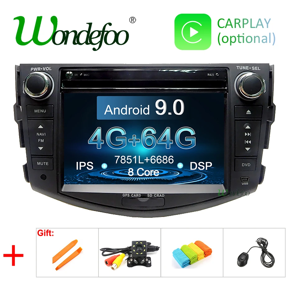 Android 9,0 DSP ips 64G 2 DIN DVD для Toyota RAV4 Rav 4 2007 2008 2009 2010 2011 Радио мультимедийный экран Авто 4G ram PC плеер