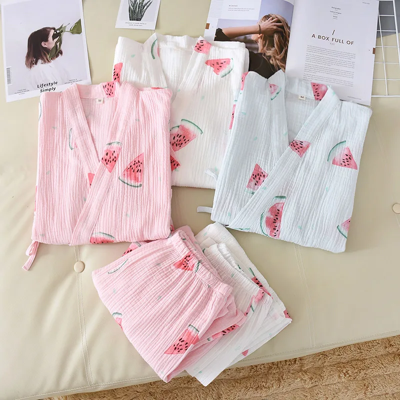 Пижамные комплекты кимоно халаты юката пижамы костюмы 100% хлопок ночная рубашка