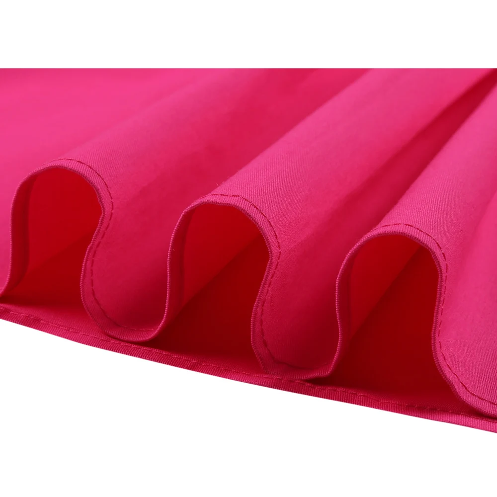 

Women Fashion Casual Solid Color Pink Vintage High Waist Pleated Skirt Retro Rockabilly Ladies Midi Skirts Girl School Skater