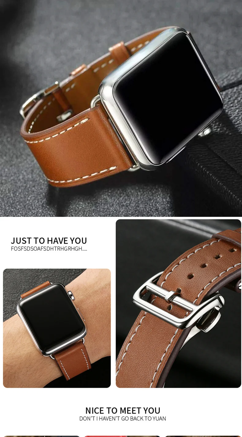 Одиночный тур Браслет для Apple watch 5 Группа 44 мм 40 мм iWatch Группа 42 мм 38 мм ремешок из натуральной кожи для Apple watch 4 3 2 1 44 40