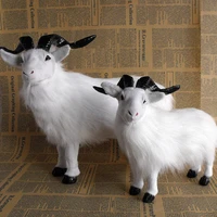 1pc small fake artificial goat simulation sheep toys doll fur realistic animal figurines home decor ornament photography props