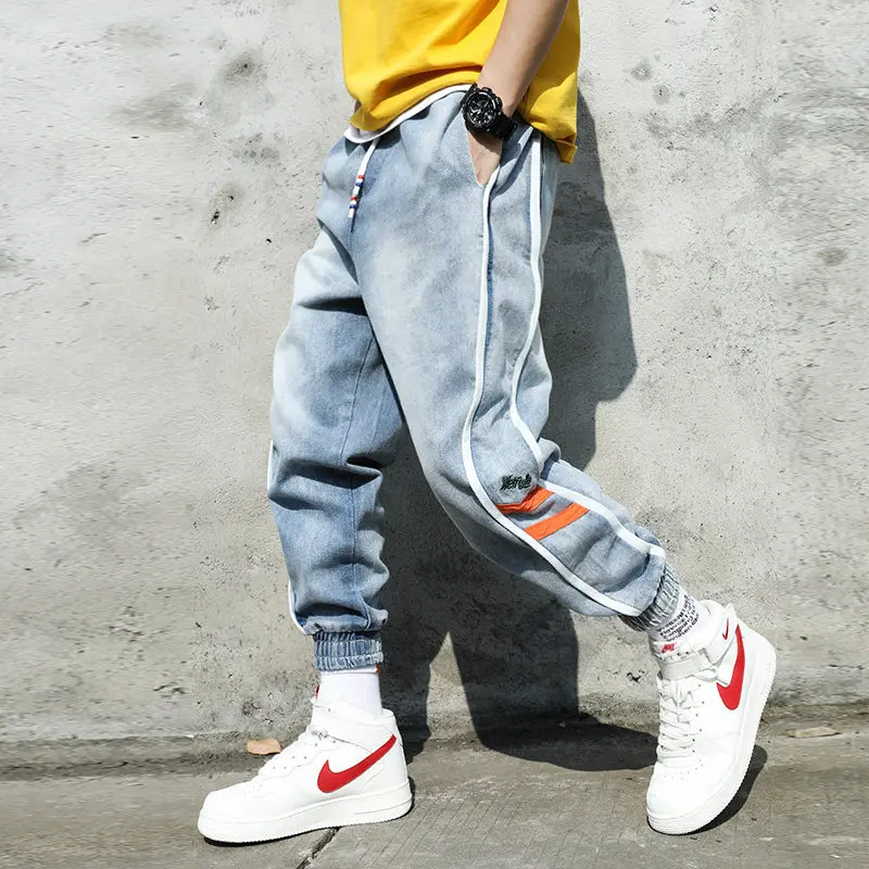 Джинсы мужские в европейском и американском стиле Модные свободные брюки Капри