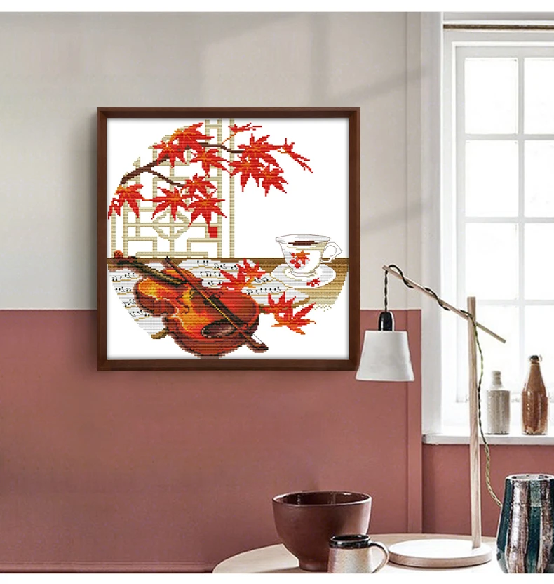 Набор для вышивки на холсте крестиком сделай сам домашнего декора скрипки | Дом и